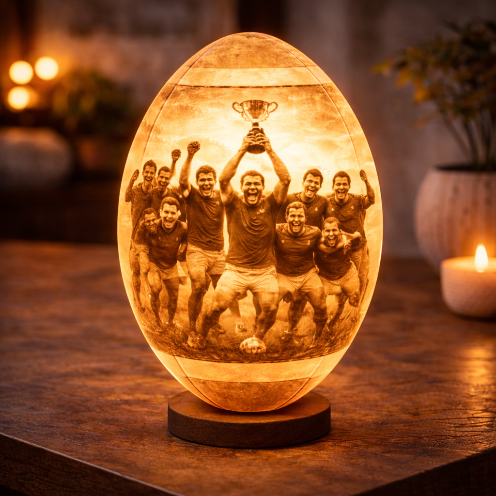 Balón de Rugby Litofanía Personalizado con Luz LED