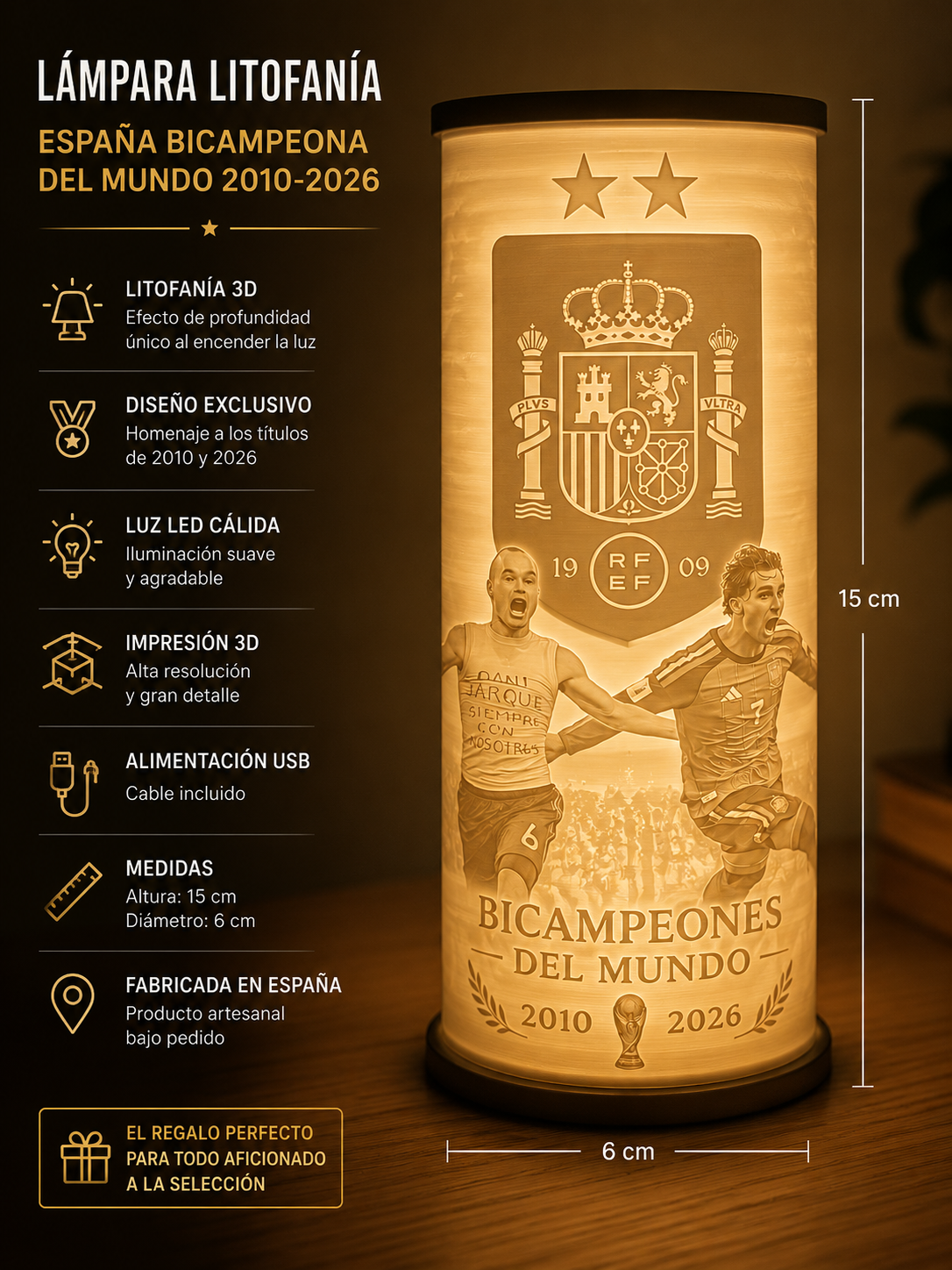 Lámpara España bicampeona del mundo